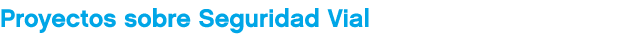 Proyectos sobre Seguridad Vial 