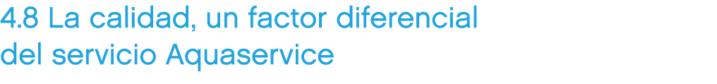 4.8 La calidad, un factor diferencial del servicio Aquaservice