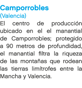 Camporrobles (Valencia) El centro de producci n ubicado en el el manantial de Camporrobles; protegido a 90 metros de ...