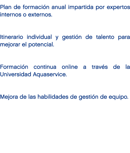 Plan de formaci n anual impartida por expertos internos o externos. Itinerario individual y gesti n de talento para m...