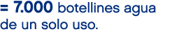 = 7.000 botellines agua de un solo uso.