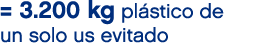 = 3.200 kg pl stico de un solo us evitado