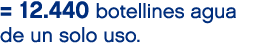 = 12.440 botellines agua de un solo uso.