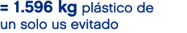 = 1.596 kg pl stico de un solo us evitado