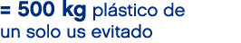 = 500 kg pl stico de un solo us evitado